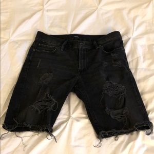 Urban Outfitters Black Ripped Denim Shorts